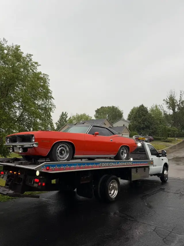 Classic muscle car towing in Minnesota